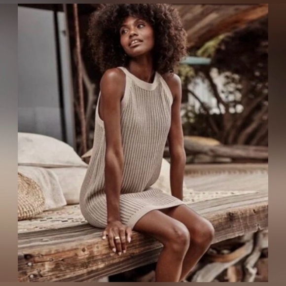 Tahari Other - Tahari Brown Open Loose Knit Crochet Adorable Swim Summer Cover Up Dress